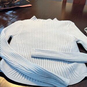 Kids Ribbed Knit Sweater - Light Blue